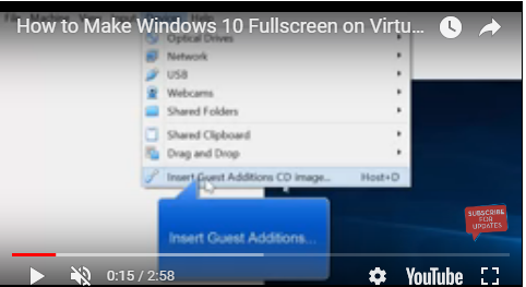 make windows 10 full screen on virtualbox